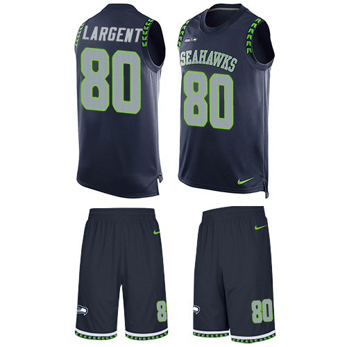 Men's Limited Steve Largent Nike Jersey Navy Blue - #80 Tank Top Suit NFL Seattle Seahawks